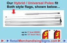 flag pole for windless and feather style flags
